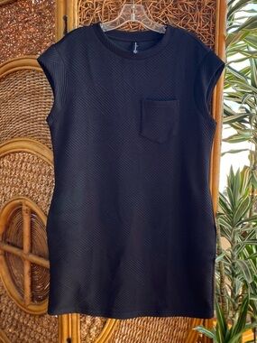 Pretty Garden Classic Black Cap-Sleeve Mini Dress NWOT